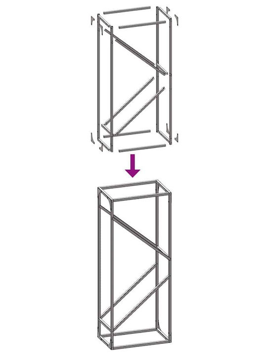 vidaXL Inox Ράφι Αποθήκευσης Ξύλων 40x25x100cm Λευκό