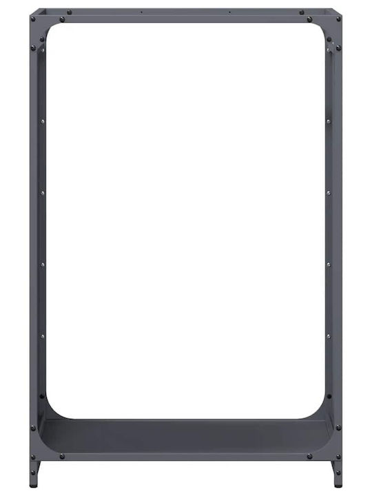 vidaXL Inox Ράφι Αποθήκευσης Ξύλων 60x28x90cm Γκρι