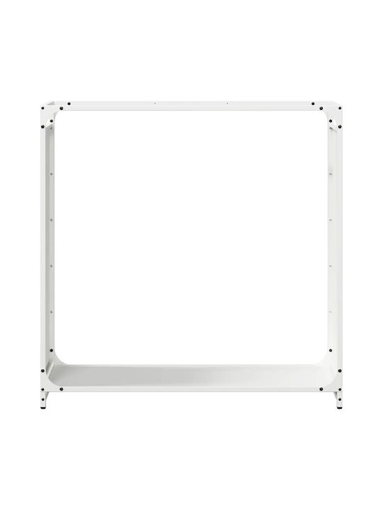 vidaXL Lemn de foc Inox Raft Depozitare lemne 90x28x90cm Alb