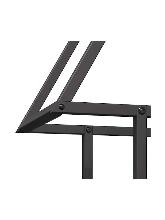 vidaXL Inox Ράφι Αποθήκευσης Ξύλων 50x25x60cm Μαύρο