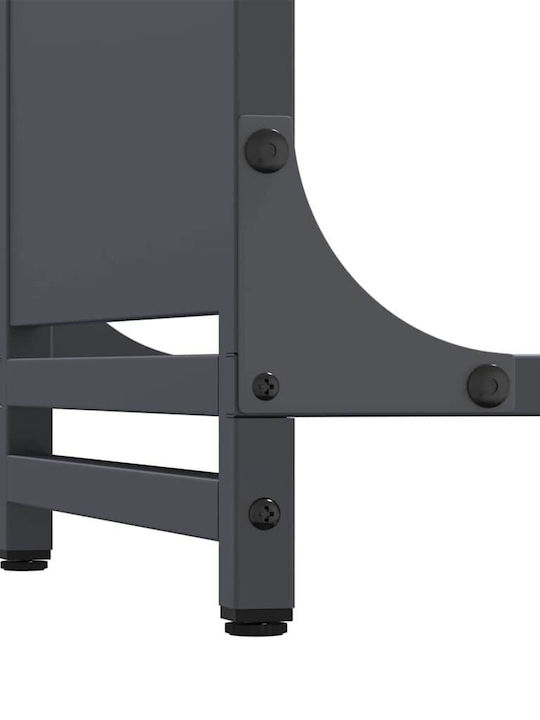 vidaXL Inox Ράφι Αποθήκευσης Ξύλων 60x28x90cm Γκρι