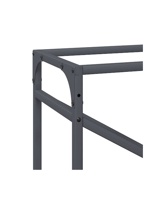 vidaXL Inox Ράφι Αποθήκευσης Ξύλων 60x25x100cm Γκρι