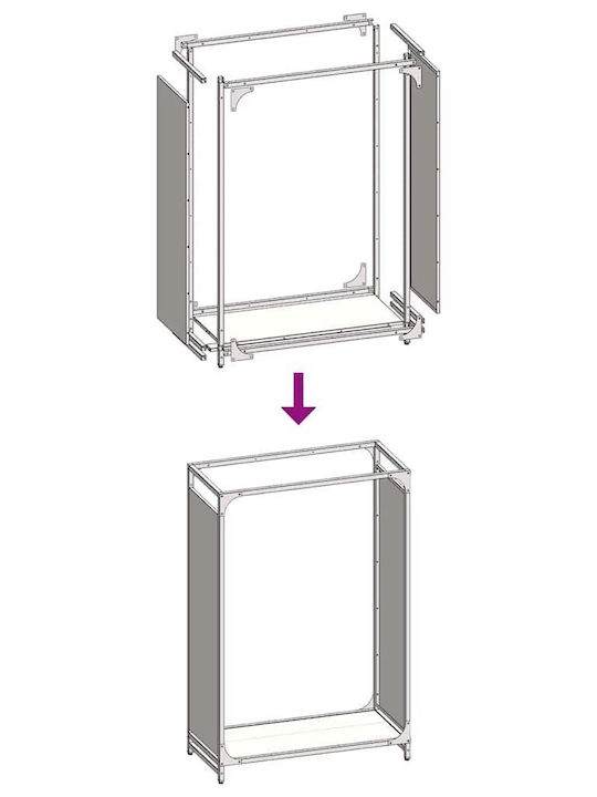vidaXL Inox Ράφι Αποθήκευσης Ξύλων 60x28x90cm Γκρι