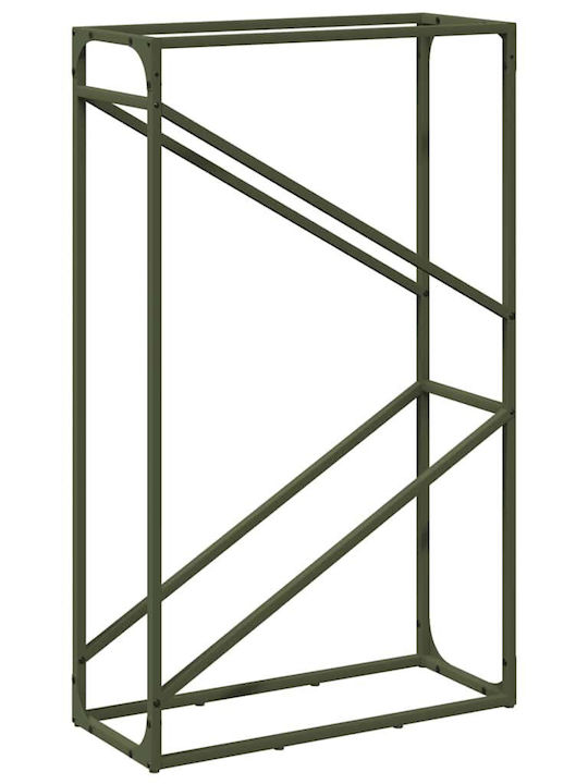 vidaXL Ξύλινο Ράφι Αποθήκευσης Ξύλων 60x25x100cm Πράσινο