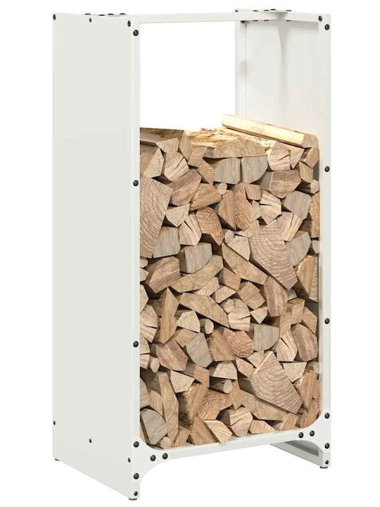 vidaXL Ξύλινο Ράφι Αποθήκευσης Ξύλων 40x30x80cm Λευκό