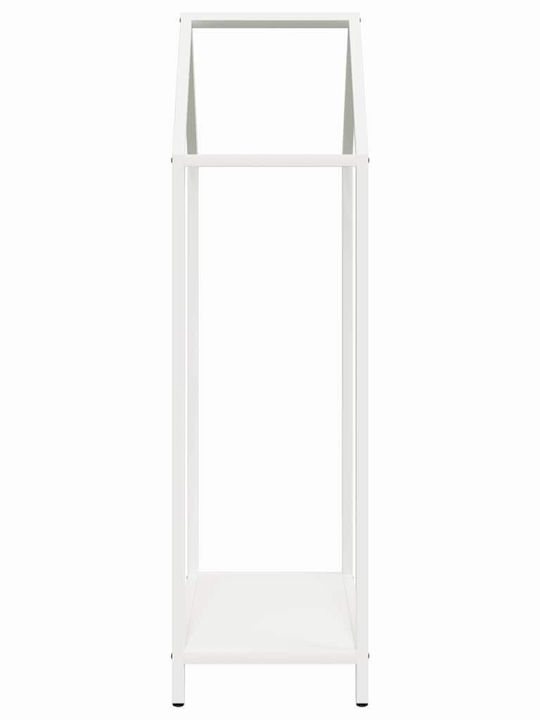 vidaXL Inox Ράφι Αποθήκευσης Ξύλων 40x25x90cm Λευκό