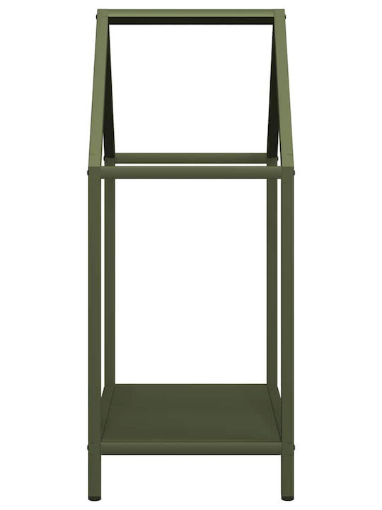 vidaXL Дърва за огрев Inox Рафт Съхранение на Дърва 40x25x60см Зелен