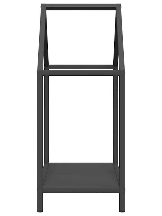 vidaXL Inox Ράφι Αποθήκευσης Ξύλων 40x25x60cm Μαύρο