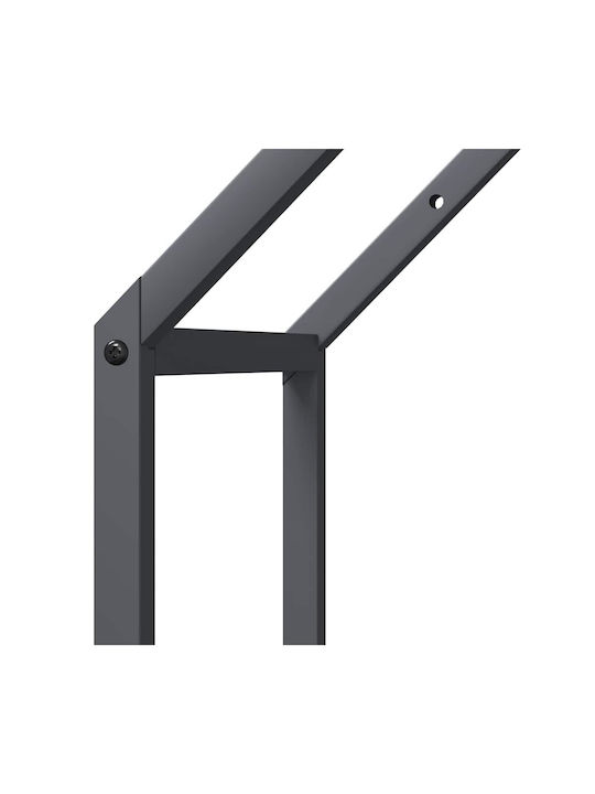 vidaXL Inox Ράφι Αποθήκευσης Ξύλων 40x25x90cm Γκρι