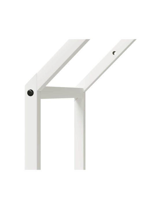 vidaXL Inox Ράφι Αποθήκευσης Ξύλων 40x25x90cm Λευκό