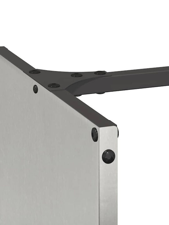 vidaXL Firewood Inox Shelf Wood Storage 40x30x80cm Silver