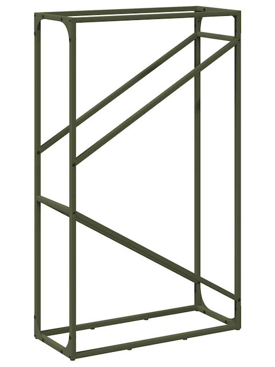 vidaXL Lemn de foc Lemn Raft Depozitare lemne 60x25x100cm Verde