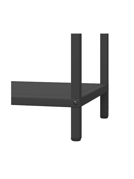 vidaXL Inox Ράφι Αποθήκευσης Ξύλων 40x25x60cm Μαύρο