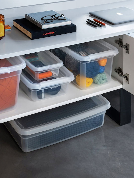 Moxom Plastic Storage Box with Lid Transparent 12.5lt 1pcs