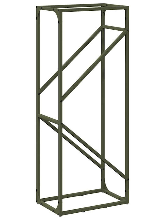 vidaXL Firewood Inox Shelf Wood Storage 40x25x100cm Green