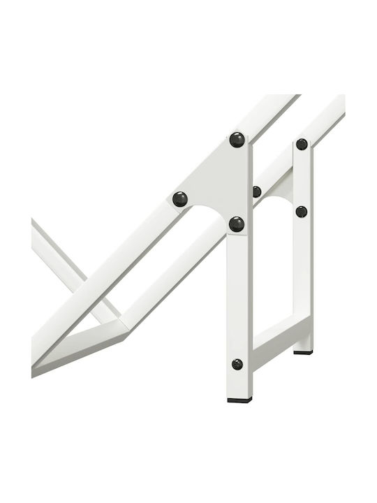 vidaXL Дърва за огрев Inox Рафт Съхранение на Дърва 50x25x50см Бял