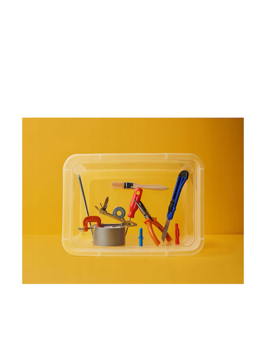 Moxom Plastic Storage Box with Lid Transparent 12.5lt 1pcs