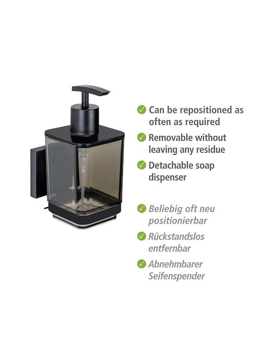Wenko Επιτοίχιο Dispenser Πλαστικό Μαύρο 340ml