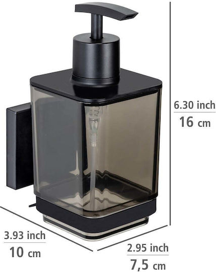 Wenko Επιτοίχιο Dispenser Πλαστικό Μαύρο 340ml