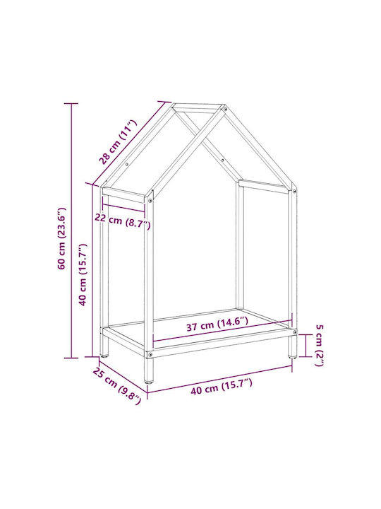 vidaXL Inox Ράφι Αποθήκευσης Ξύλων 40x25x60cm Λευκό