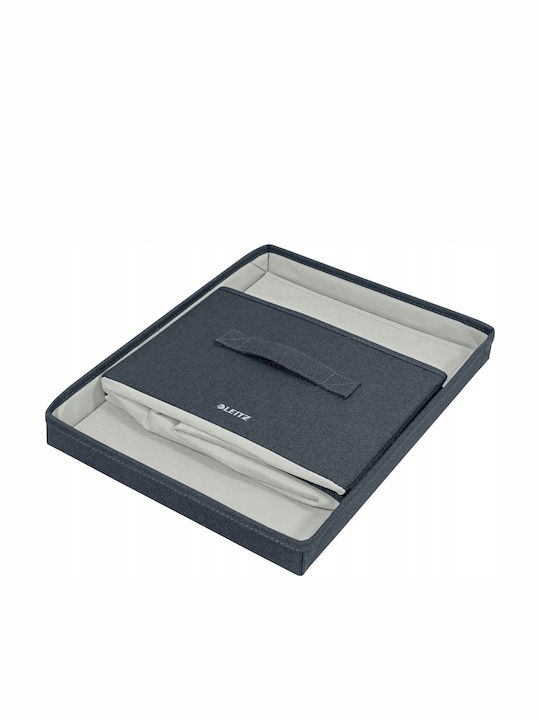 Leitz Fabric Storage Box with Lid Gray 28.5x38x20cm 2pcs