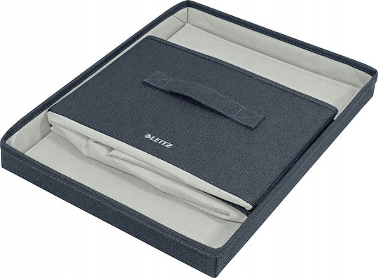 Leitz Stoff Aufbewahrungsbox mit Deckel Gray 28.5x38x20cm 2Stück