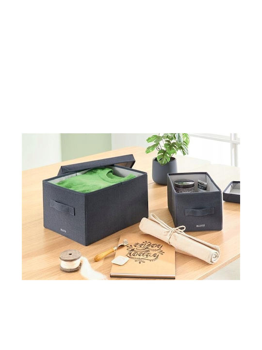 Leitz Fabric Storage Box with Lid Gray 28.5x38x20cm 2pcs
