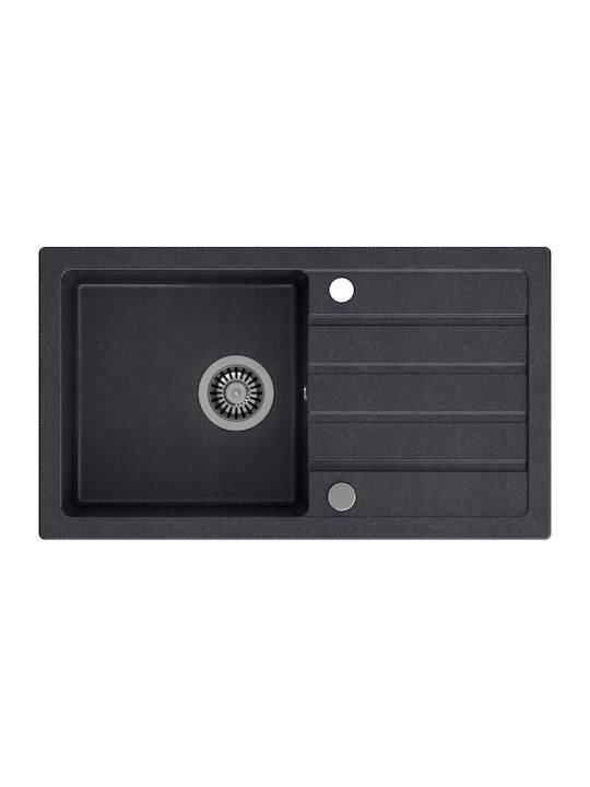 GraniteQ Drop-In Sink Synthetic Granite W77xD44cm Black