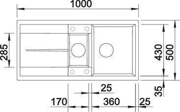 Blanco Metra 6 S Drop-In Кухненска Мивка от Течен Гранит Дължина 100xШирина 50см Кафява