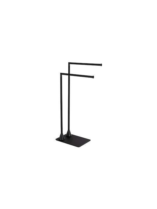Wenko Single Wall-Mounted Bathroom Freestanding Towel Rack ​20x20cm Black