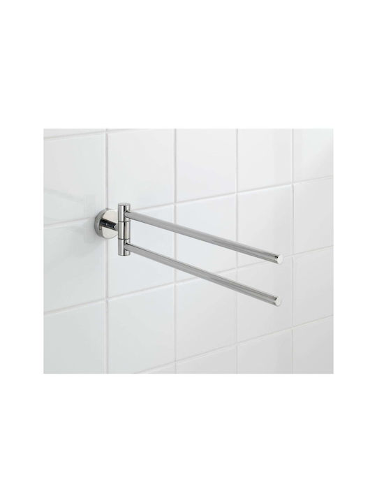 Wenko Double Bathroom Towel Rack 43x5.5cm Inox Silver