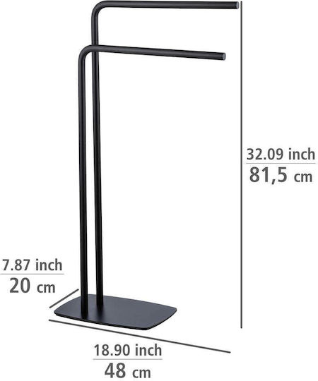 Wenko Поставка За Дрехи За Банята Едноместна 81.5x200см Inox Черен