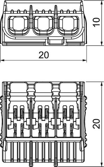 Terminal de Conexiune Rapidă Automată 3x0.2-4.0 Mm2 Obo Bettermann