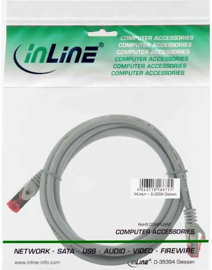 Intos Electronic S/FTP Cat.6 (Gigabit) Καλώδιο Δικτύου Ethernet 1.5m Γκρι