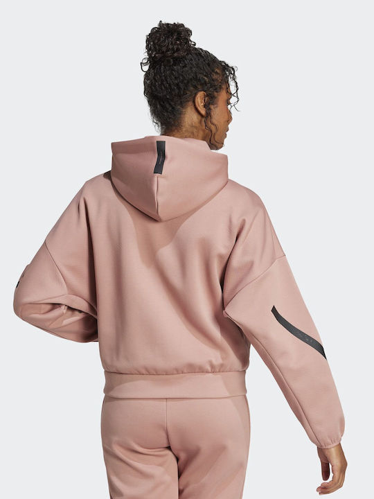 adidas Z.N.E. Women's Sweatshirt Jacket Hooded Pink JC5394