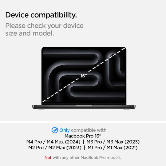 Spigen Sgp Schutzglas Safeview Privacy 9H Glas.tr Slim 1 Pack Apple MacBook Pro 16" M4 2024/M3 2023 M2 2023/M1 2021 Afl06157