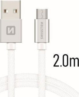 Swissten Regular USB 2.0 to micro USB Cable Γκρι 2m (71522303) 1τμχ
