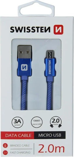 Swissten Regular USB 2.0 to micro USB Cable Γκρι 2m (71522303) 1τμχ