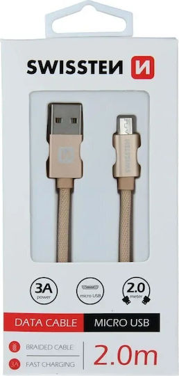 Swissten Regulär USB 2.0 auf Micro-USB-Kabel Gray 2m (71522302) 1Stück