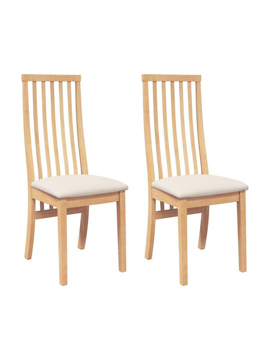 Dining Room Wooden Chair Coffee 41x48.5x101cm 2pcs