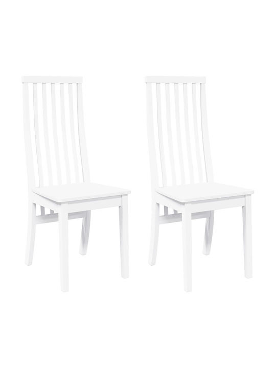 Dining Room Wooden Chair White 41x48.5x101cm 2pcs