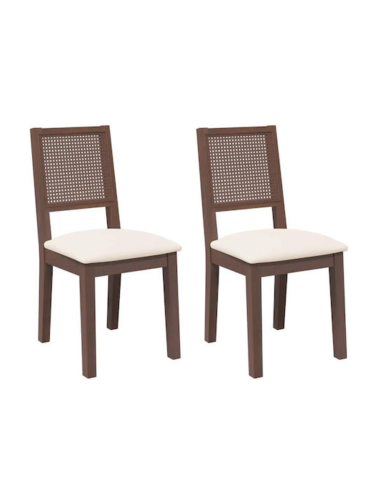 Dining Room Wooden Chair Coffee 45x54x89cm 2pcs