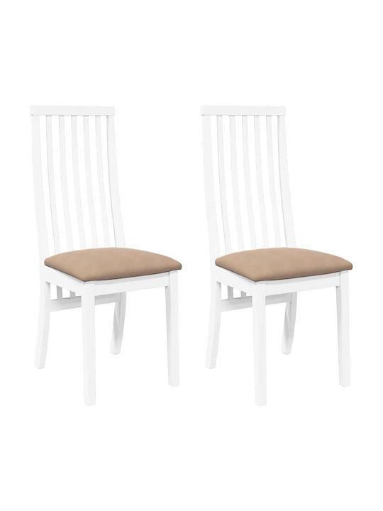 Dining Room Wooden Chair White 41x48.5x101cm 2pcs