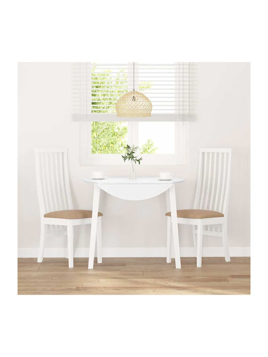 Dining Room Wooden Chair White 41x48.5x101cm 2pcs