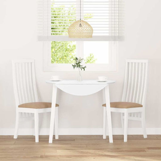 Scaune Sala de mese Lemn Alb 2buc 41x48.5x101buc
