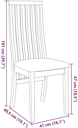 Scaune Sala de mese Lemn Alb 2buc 41x48.5x101buc