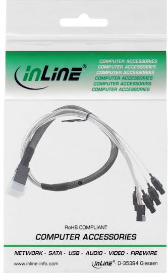 InLine Mini SAS - Mini SAS Cable 50cm Γκρι (27630A)