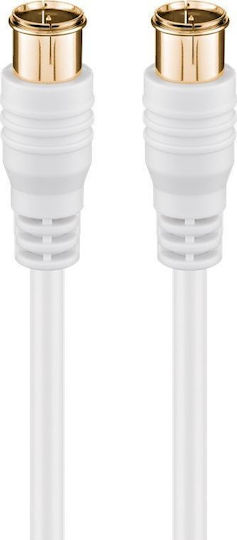 Goobay Καλώδιο Κεραίας Coax male - Coax female Λευκό 1.5m (62743) 1τμχ