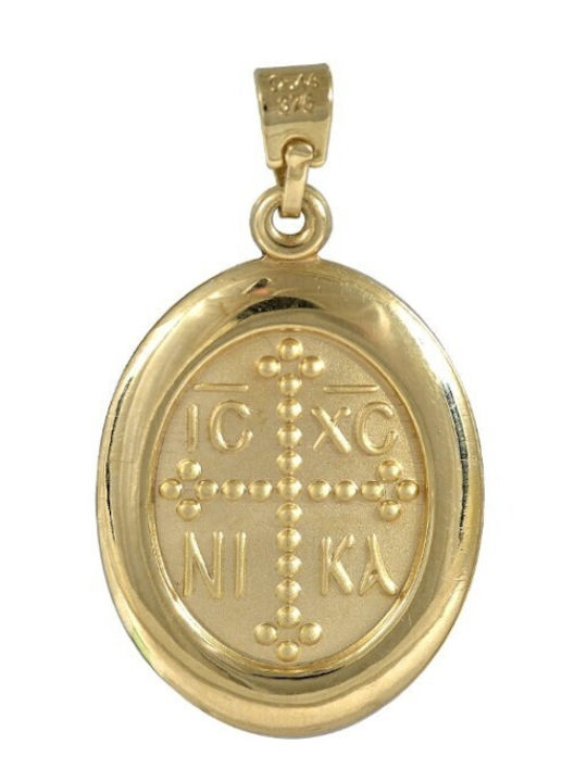 Gold Safety Pin Charm with Virgin Mary Double-Sided Pa177 14 Karat