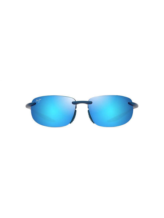 Maui Jim Hookipa Sunglasses with Gray Metal Frame and Blue Polarized Mirror Lens B677-03